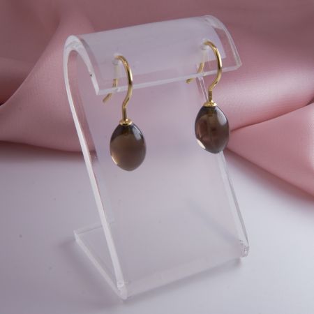 Ohrringe Rauchquarz Tropfen braun